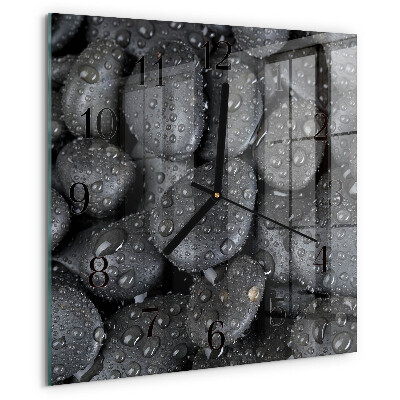 Wanduhr aus glas Steine ​​Wasser