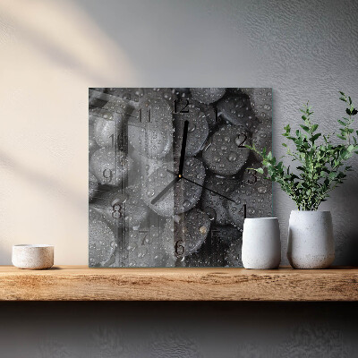 Wanduhr aus glas Steine ​​Wasser