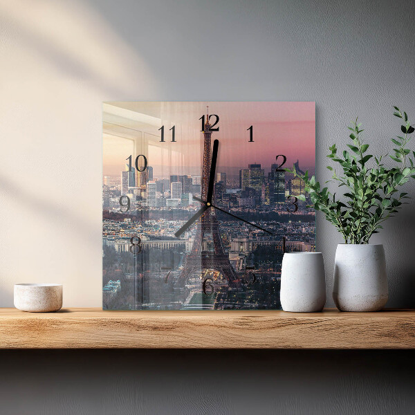 Wanduhr aus glas Eiffelturm Paris