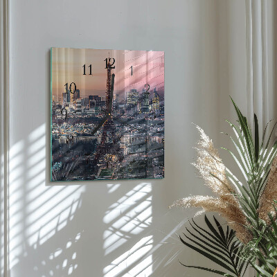 Wanduhr aus glas Eiffelturm Paris