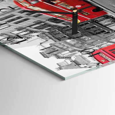 Wanduhr aus glas Roter Bus