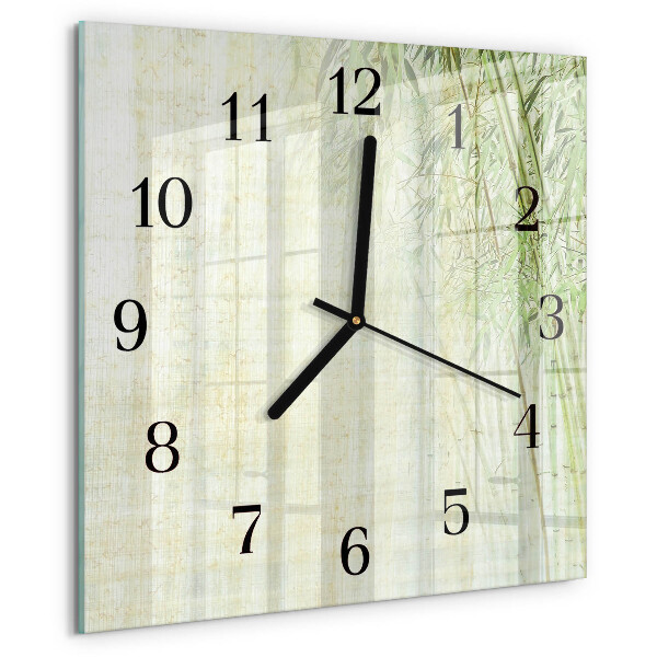 Wanduhr aus glas Bambuspflanze