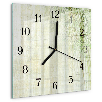 Wanduhr aus glas Bambuspflanze