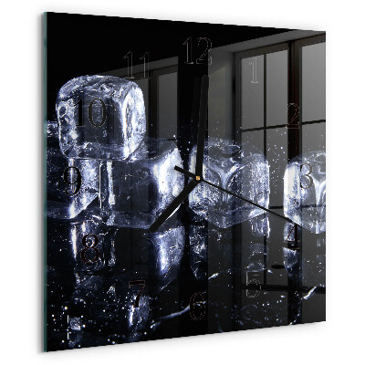 Wanduhr aus glas Eiswürfel