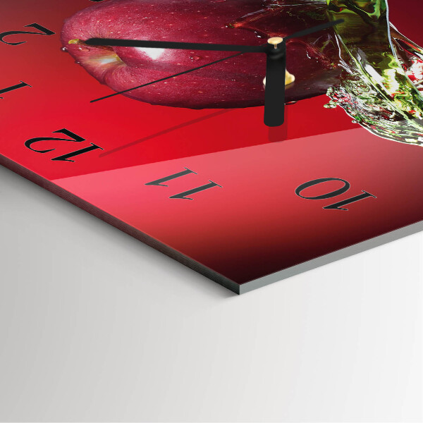 Wanduhr aus glas Apfel