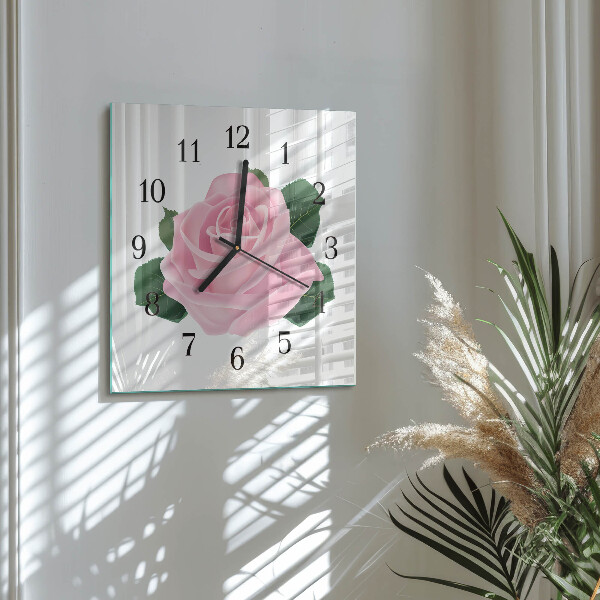 Wanduhr aus glas Rose