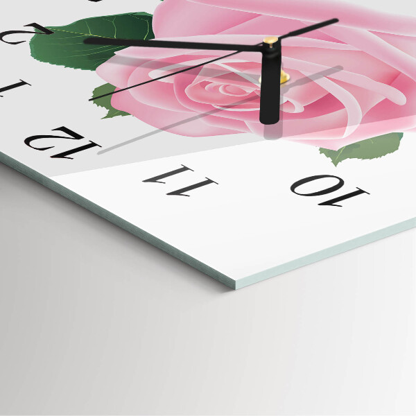 Wanduhr aus glas Rose