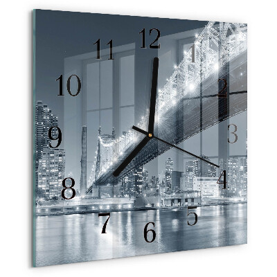 Wanduhr aus glas Brücke