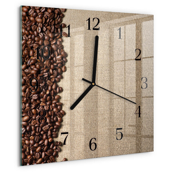 Wanduhr aus glas Kaffeebohnen