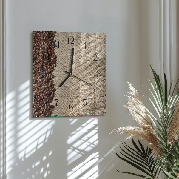 Wanduhr aus glas Kaffeebohnen