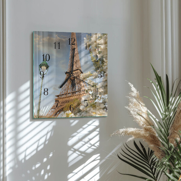 Wanduhr aus glas Eiffelturm Paris