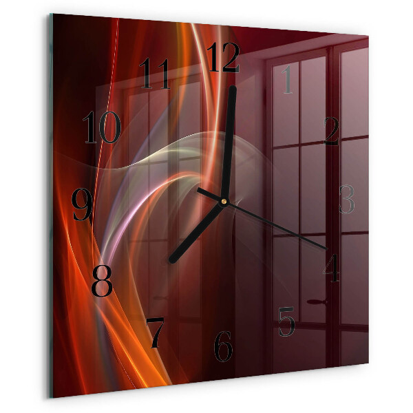 Wanduhr aus glas Abstrakte Linien