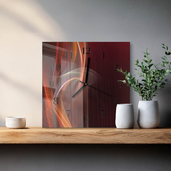 Wanduhr aus glas Abstrakte Linien