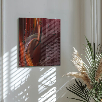 Wanduhr aus glas Abstrakte Linien