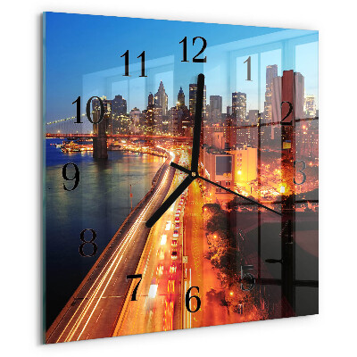 Wanduhr aus glas Horizont