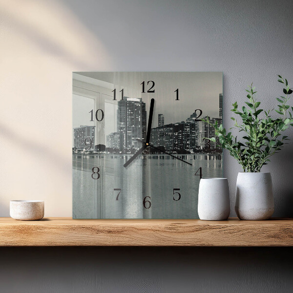 Wanduhr aus glas Horizont