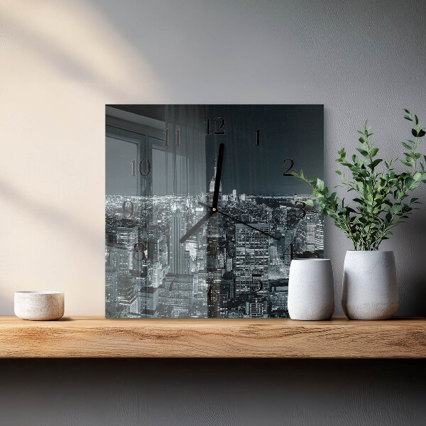 Wanduhr aus glas Nacht des Horizonts