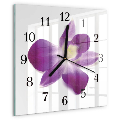 Wanduhr aus glas Orchideenblüte