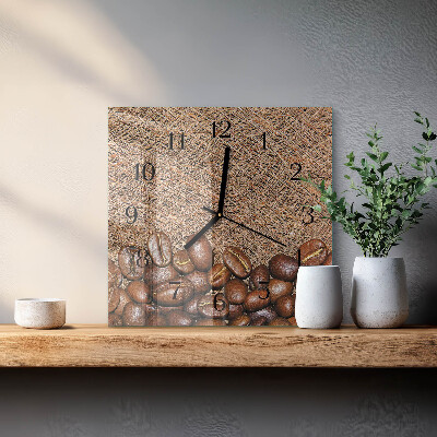 Wanduhr aus glas Kaffeebohnen