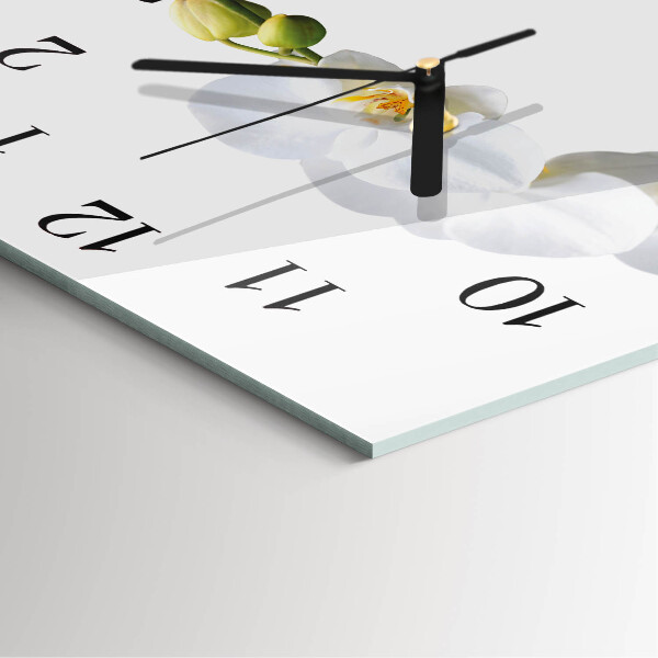 Wanduhr aus glas Orchidee