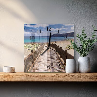 Wanduhr aus glas Strand Meer