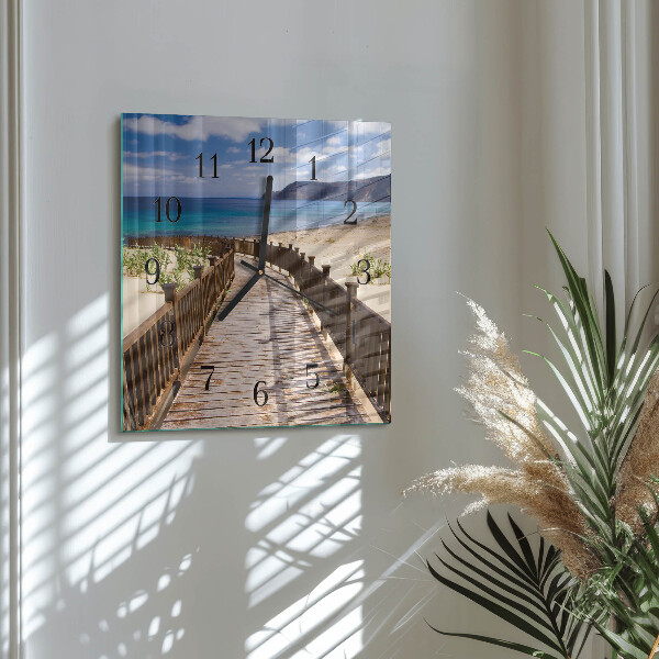 Wanduhr aus glas Strand Meer