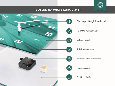 Wanduhr aus glas Horizont
