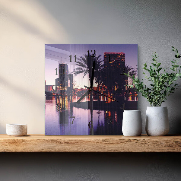 Wanduhr aus glas Palmen in Florida