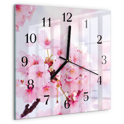 Wanduhr aus glas Blumen