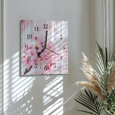 Wanduhr aus glas Blumen