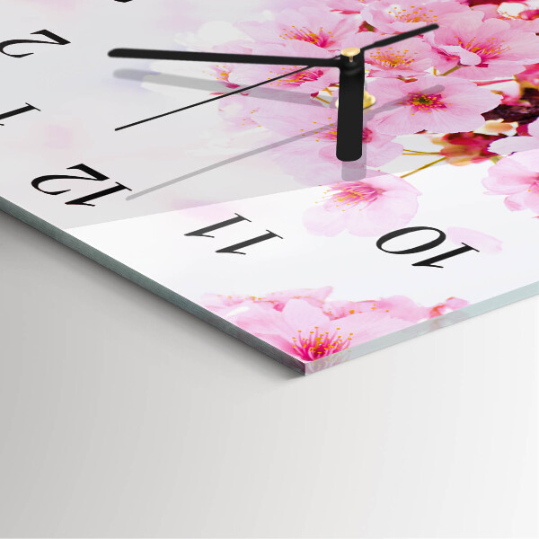 Wanduhr aus glas Blumen