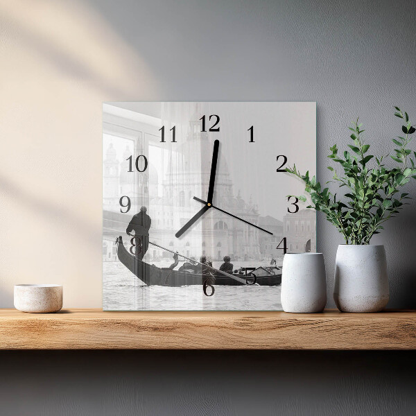 Wanduhr aus glas Das venezianische Boot