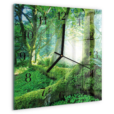 Wanduhr aus glas Waldmoos