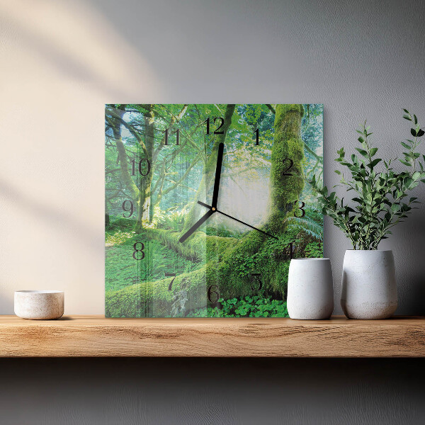 Wanduhr aus glas Waldmoos