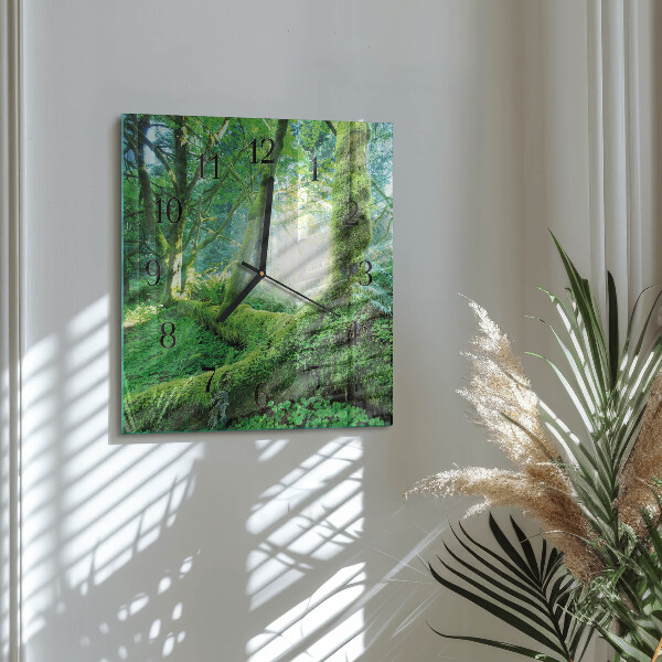 Wanduhr aus glas Waldmoos