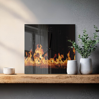 Wanduhr aus glas Feuer