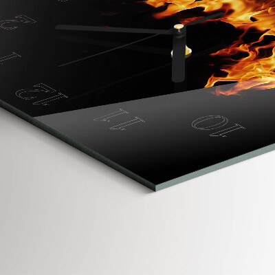 Wanduhr aus glas Feuer