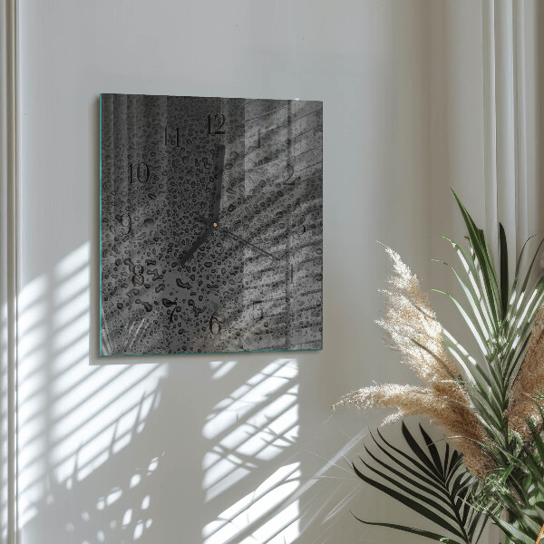 Wanduhr aus glas Wassertropfen