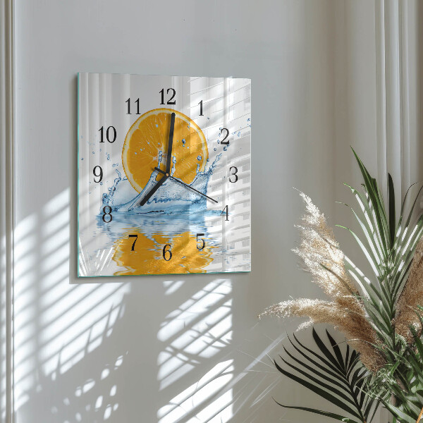Wanduhr aus glas Orangenwasser