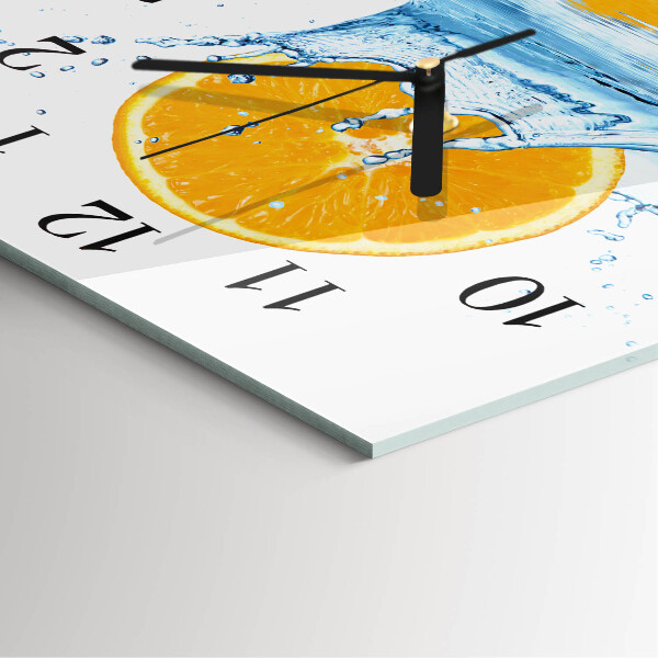 Wanduhr aus glas Orangenwasser