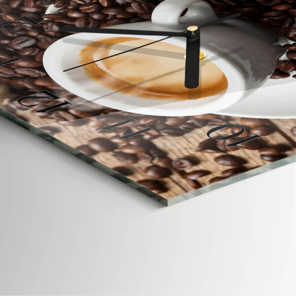 Wanduhr aus glas Tasse Kaffee