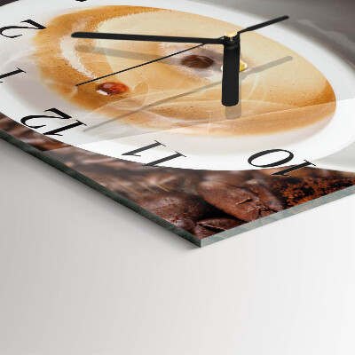 Wanduhr aus glas Tasse Kaffee