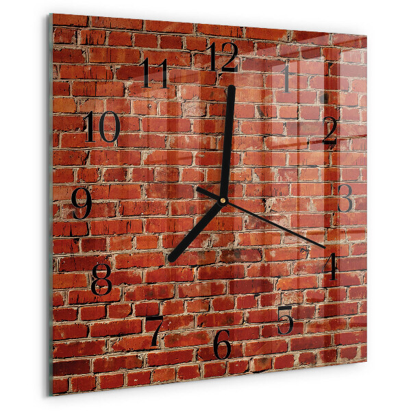 Wanduhr aus glas Ziegelmauer