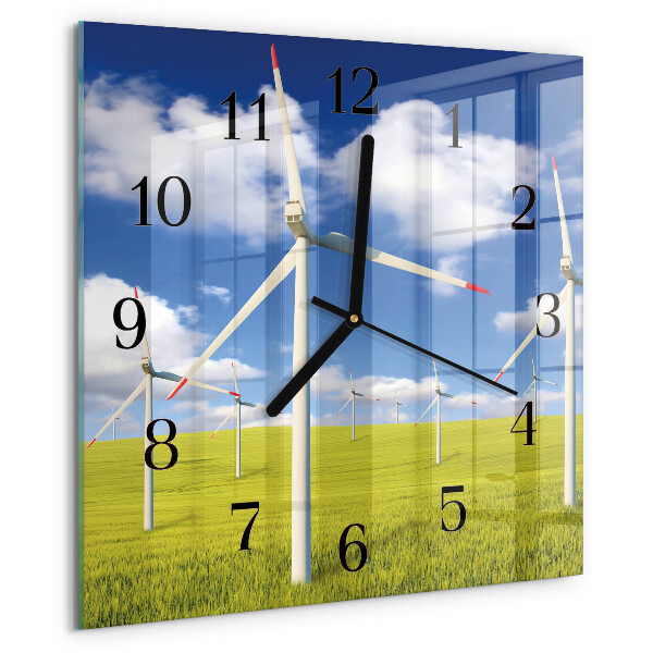 Wanduhr aus glas Windpark