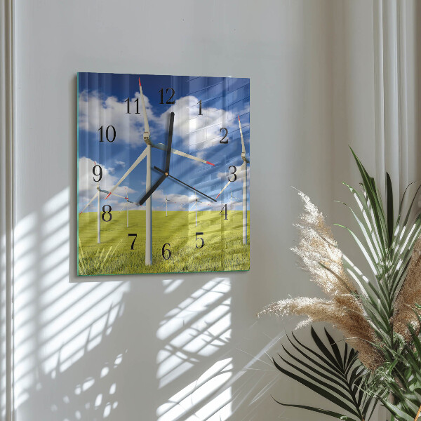 Wanduhr aus glas Windpark
