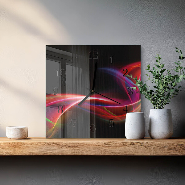 Wanduhr aus glas Abstrakte Linien