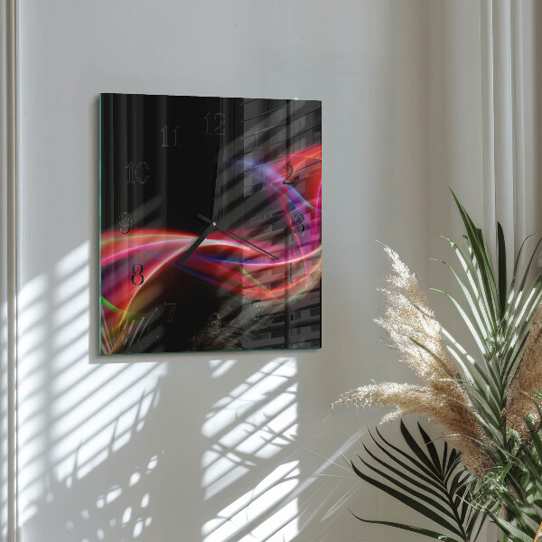 Wanduhr aus glas Abstrakte Linien