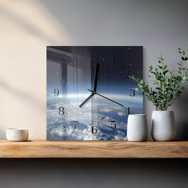 Wanduhr aus glas Das Universum der Erde