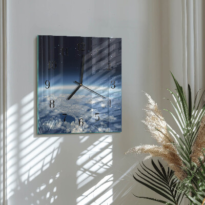 Wanduhr aus glas Das Universum der Erde