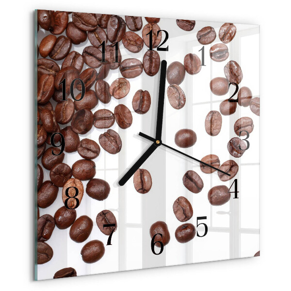 Wanduhr aus glas Kaffeebohnen